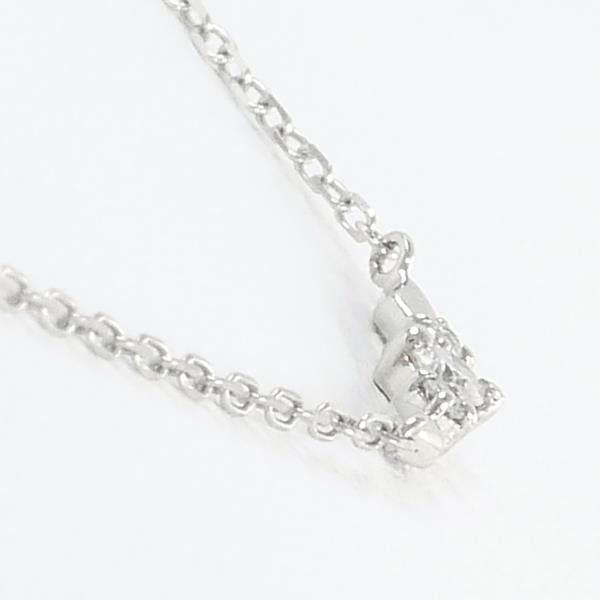 K10 White Gold Diamond Necklace in Excellent Condition