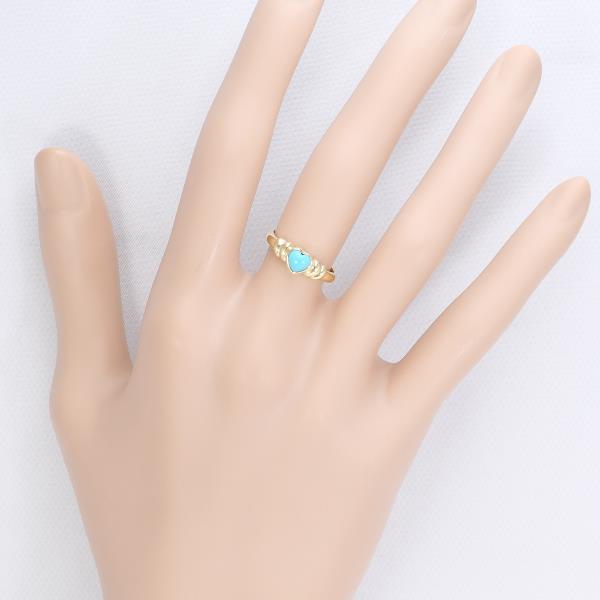 Star Jewelry K18YG Turquoise Ring Size 8 in Excellent Condition