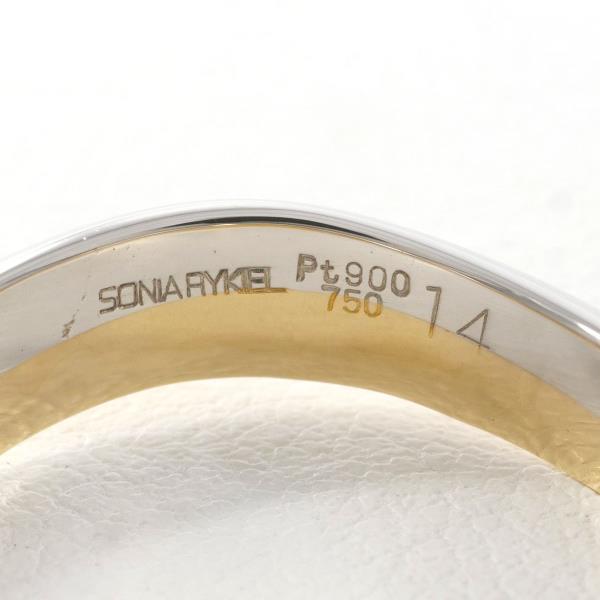 Sonia Rykiel PT950 K18YG Platinum Yellow Gold Ring in Excellent Condition