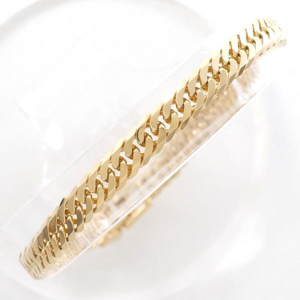 K18 Yellow Gold Bracelet 18cm 6-Sided Double 11.8g in Excellent Condition