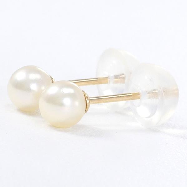 K18 Yellow Gold Pearl Earrings in Excellent Condition