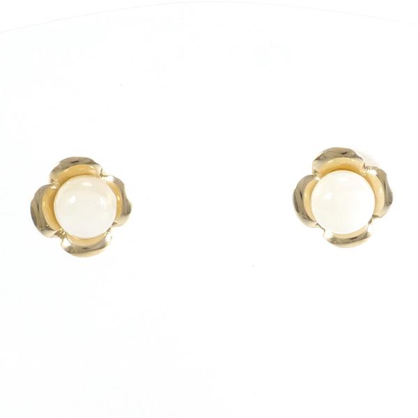 K18 Yellow Gold Earrings with Natural Stone in Excellent Condition