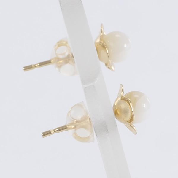 K18 Yellow Gold Earrings with Natural Stone in Excellent Condition