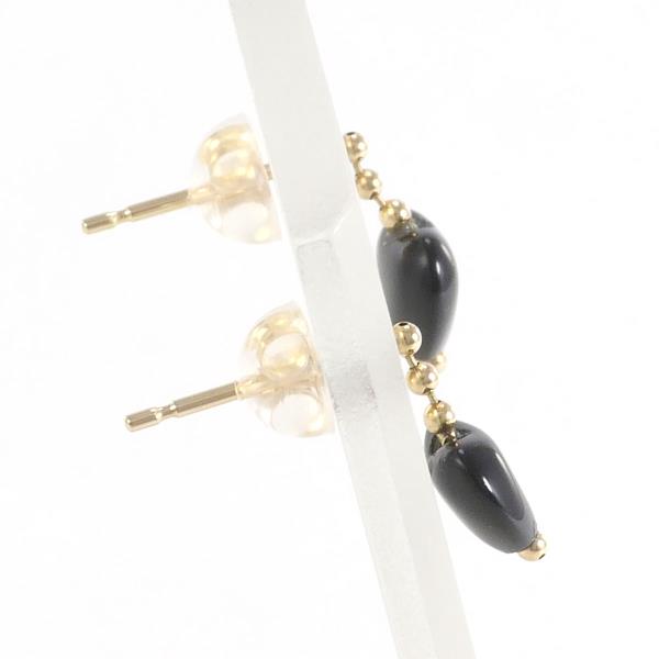 K18 Yellow Gold Onyx Earrings in Excellent Condition