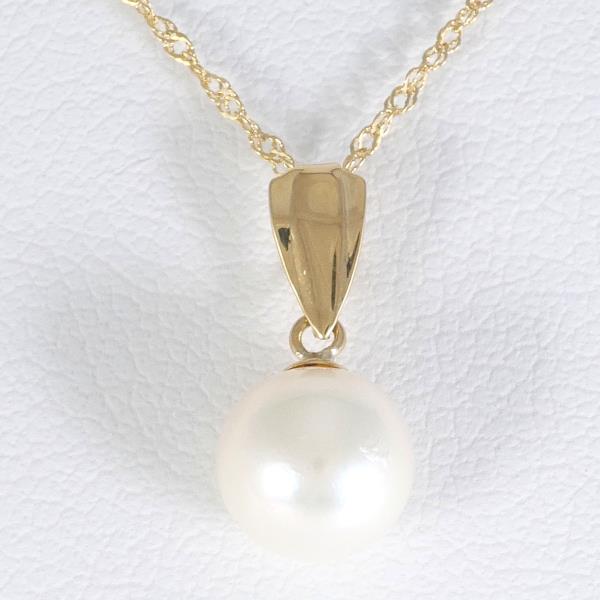 K18 Yellow Gold Pearl Necklace in Excellent Condition