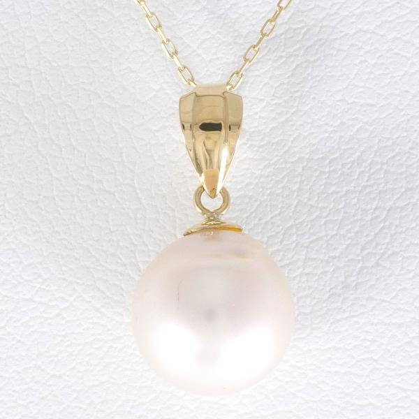 K18 Yellow Gold Pearl Necklace in Excellent Condition