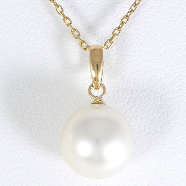 K18 Yellow Gold Pearl Necklace in Excellent Condition