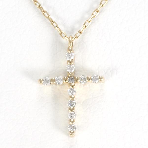 Vendome Aoyama K10 Yellow Gold Diamond Necklace in Excellent Condition