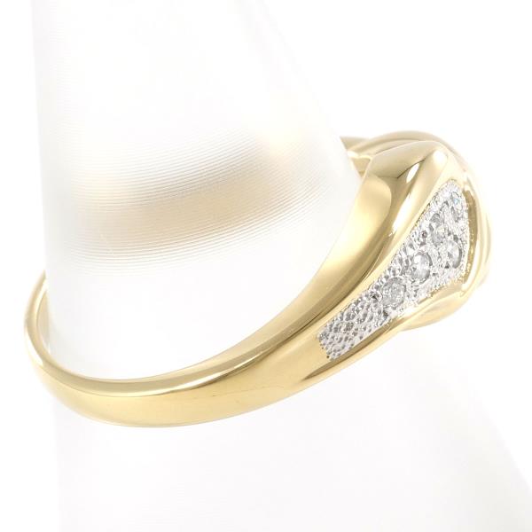 Mikimoto PT900 Platinum K18 Yellow Gold Diamond Ring in Excellent Condition