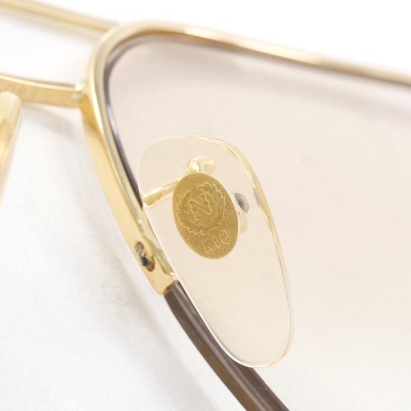 K18YG Yellow Gold Glasses with Prescription Lenses in Good Condition