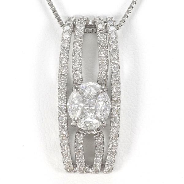 K18 White Gold Diamond Necklace 0.50ct in Excellent Condition