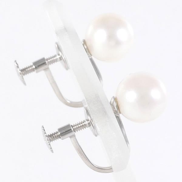 K14 White Gold Pearl Earrings in Excellent Condition