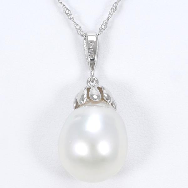 PT900 Platinum PT850 Necklace Pearl Diamond in Excellent Condition