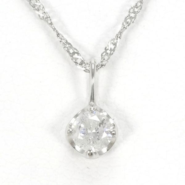 PT900 Platinum PT850 Necklace Diamond 0.12ct in Excellent Condition