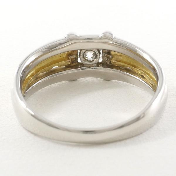 PT900 Platinum K18 Yellow Gold Diamond Ring 16 in Excellent Condition