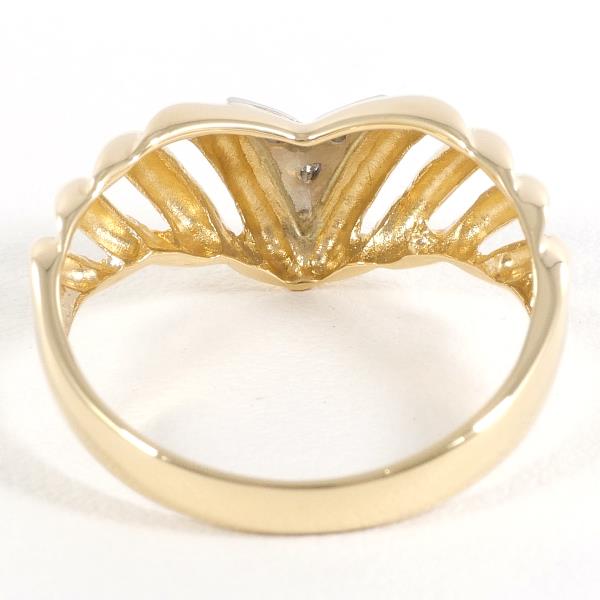 PT900 Platinum K18 Yellow Gold Diamond Ring in Excellent Condition