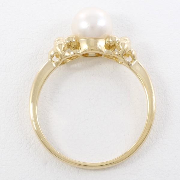 18K Yellow Gold Pearl Ring 12.5