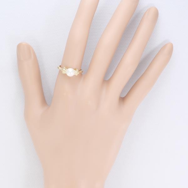 18K Yellow Gold Pearl Ring 12.5