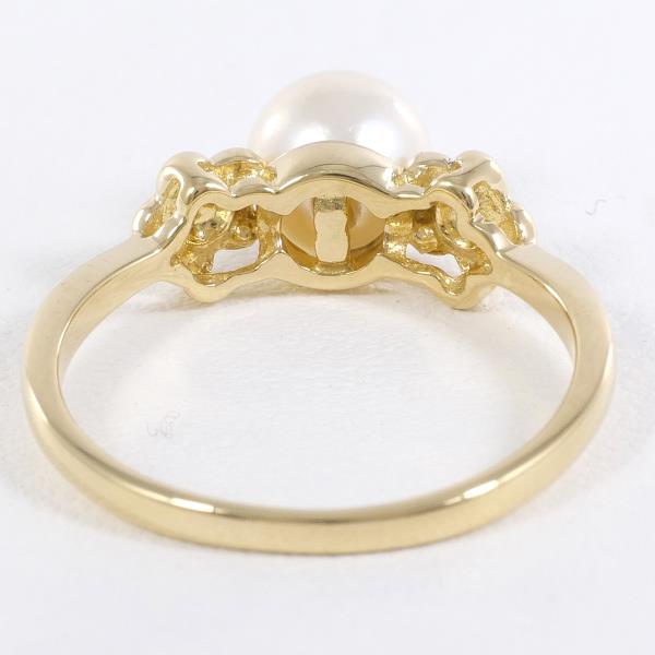 18K Yellow Gold Pearl Ring 12.5