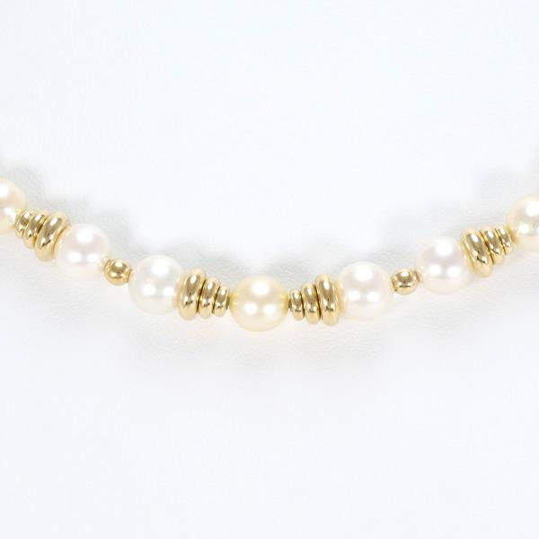 K18 Yellow Gold Akoya Pearl Necklace in Excellent Condition