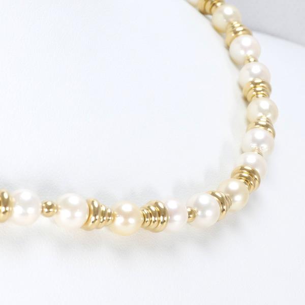 K18 Yellow Gold Akoya Pearl Necklace in Excellent Condition