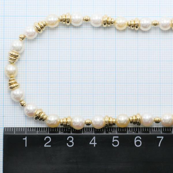 K18 Yellow Gold Akoya Pearl Necklace in Excellent Condition