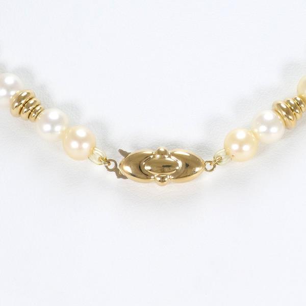 K18 Yellow Gold Akoya Pearl Necklace in Excellent Condition