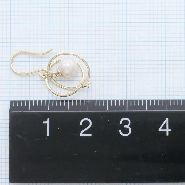 K10 Yellow Gold Pearl Earrings in Great Condition