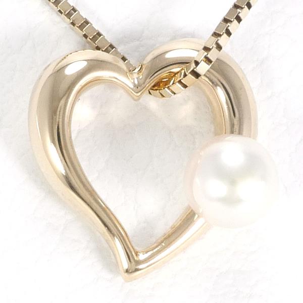 K10 Yellow Gold Pearl Necklace in Excellent Condition