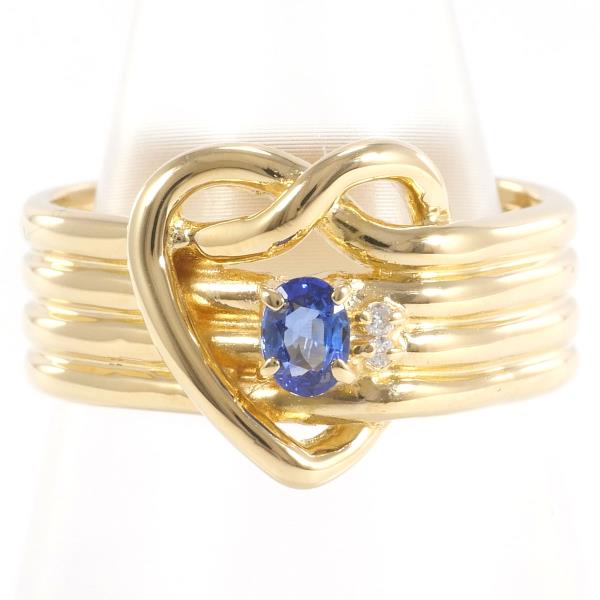 K18 Yellow Gold Sapphire Diamond Ring