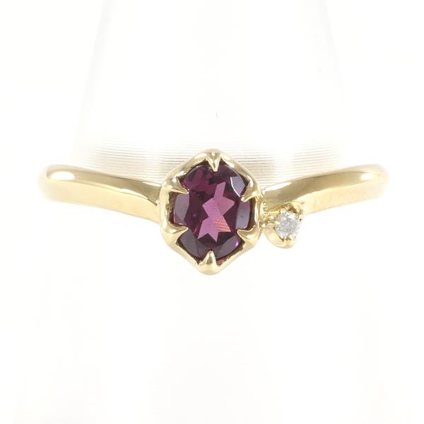 K18 Yellow Gold Garnet Ring 11.5