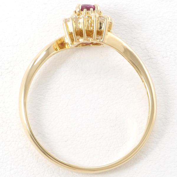 K18 Yellow Gold Ruby Diamond Ring