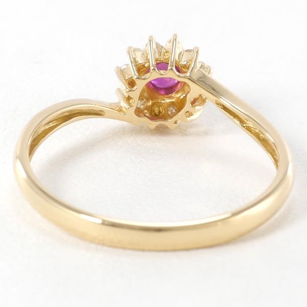 K18 Yellow Gold Ruby Diamond Ring