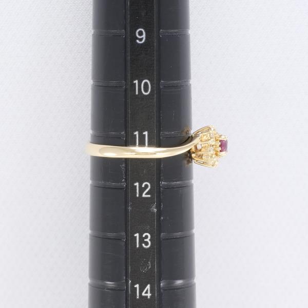 K18 Yellow Gold Ruby Diamond Ring