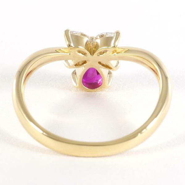 K18 Yellow Gold Ruby Ring 12 in Excellent Condition