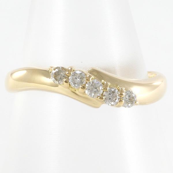 K18 Yellow Gold Diamond Ring 11 in Excellent Condition