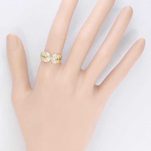 K18 Yellow Gold Diamond Ring 11号 in Excellent Condition