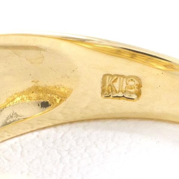 K18 Yellow Gold Diamond Ring 11号 in Excellent Condition