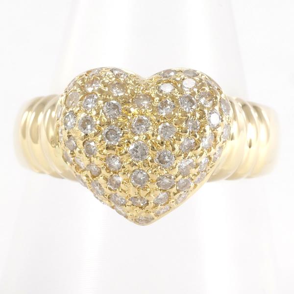 K18 Yellow Gold Diamond Ring 14.5 in Excellent Condition