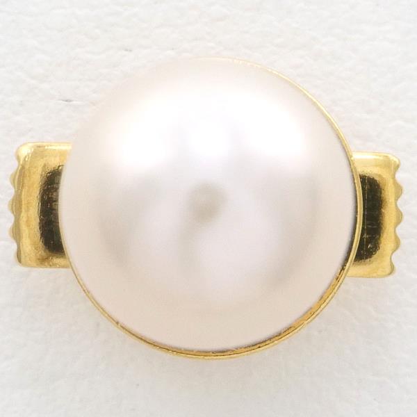 K18 Yellow Gold Pearl Pin Brooch in Excellent Condition