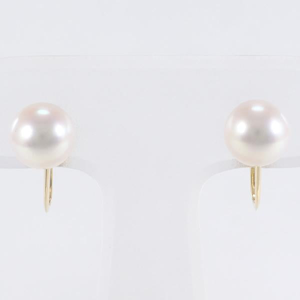 K18 Yellow Gold Pearl Earrings in Excellent Condition