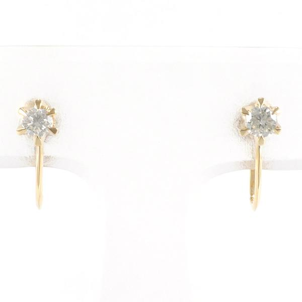 K18 Yellow Gold Diamond Earrings in Excellent Condition