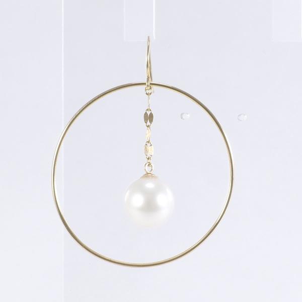 K10 Yellow Gold Pearl Earring in Excellent Condition