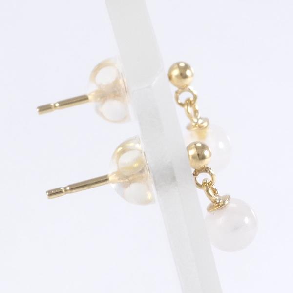 K18 Yellow Gold Earrings with Natural Stone in Excellent Condition