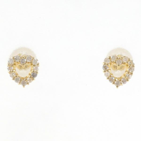 K18 Yellow Gold Diamond Earrings in Excellent Condition