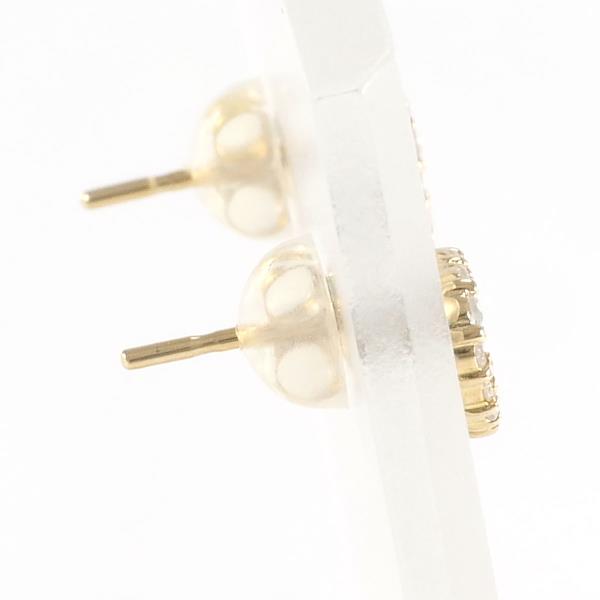 K18 Yellow Gold Diamond Earrings in Excellent Condition