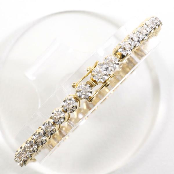 K18 Yellow Gold Diamond Bracelet 18cm in Great Condition