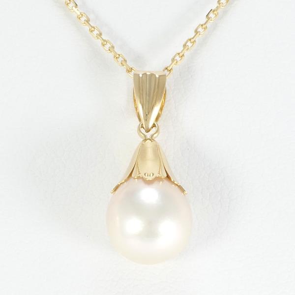 K18 Yellow Gold Pearl Necklace in Pristine Condition