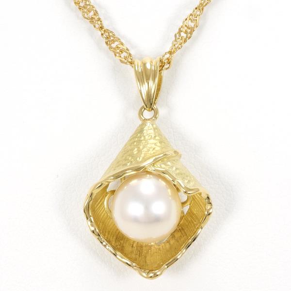 K18 Yellow Gold Pearl Necklace in Pristine Condition