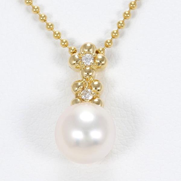 K18 Yellow Gold Pearl Diamond Necklace